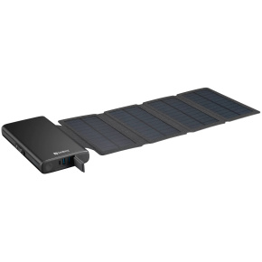 Sandberg Solar 4-Panel Powerbank 25000 mAh, solárna nabíjačka, čierna