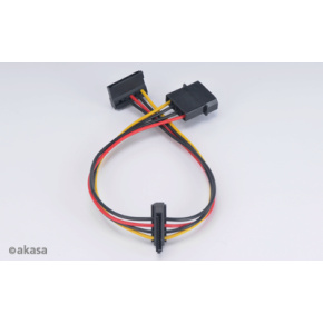 AKASA - 4-pin molex na 2x 15-pin Sata adaptér