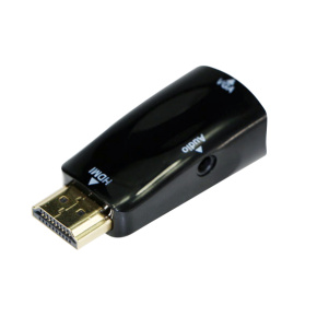 Kábel red. HDMI na VGA + Audio, M/F, čierna