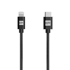 ER POWER kábel USB-C/Lightning 120cm čierny