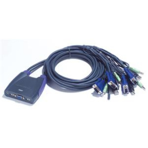 Aten 4-port KVM USB mini, audio, 1.8m káble