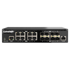 QNAP riadený switch QSW-M3216R-8S8T (8x 10GbE porty + 8x 10G SFP+ porty, polovičná šírka)