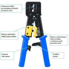 W-star Krimpovacie kliešte RJ45 EZ WSEZ376Z Cat5, RJ45, RJ45EZ, RJ12