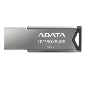ADATA UV350/64GB/USB 3.1/USB-A/Strieborná