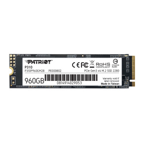 PATRIOT P310//SSD/M.2 NVMe/Čierna/3R
