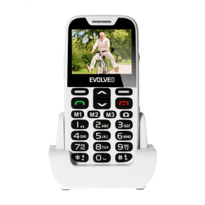 EVOLVEO EasyPhone XD, mobilný telefón pre seniorov s nabíjacím stojanom (biely)