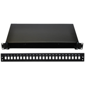 optický Patch panel 24x SC, 19 inch., 1U, výsuvný, neosadený, čierny