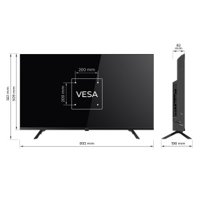 KIVI TV 40F730QB, 40" (100cm), HD LED TV, AndroidTV 11, Black, 1920x1080, 60 Hz,2x8W, 33 kWh/1000h ,HDMI ports 2