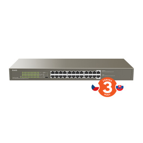 Tenda TEG1124P-24-250W PoE AT Gigabit switch 24x 1Gb/s s PoE 802.3af/at, PoE+ 225W, Rackmount, VLAN