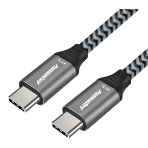 PREMIUMCORD Kabel USB 3.2 Gen 1 USB-C (M/M), bavlněný oplet, 0,5m