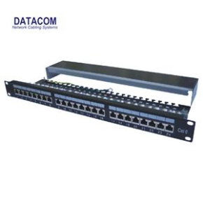 DATACOM Patch panel 24p.CAT6 1U 3x8 LSA, STP 19'' čierny s vyviazaním