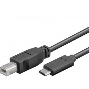 PremiumCord USB-C/male - USB 2.0 B/male, čierny,1m
