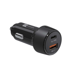 ER POWER 30W PD USB-C/USB-A autonabíjačka, čierna