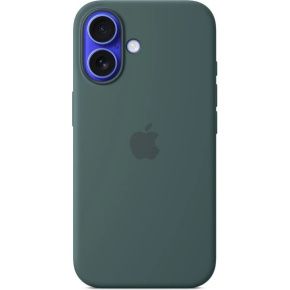 iPhone 16 Plus Silicone Case with MS - Lake Green