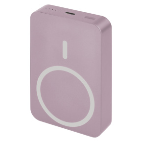 EMOS POWERBANKA WI1046, bezdrôtové nabíjanie 20W, 10.000mAh, LOSOSOVÁ, 1xUSB-C