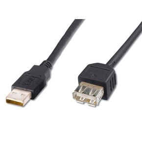 PremiumCord USB 2.0 kábel predlžovací, A-A, 20cm čierna