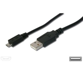 PremiumCord Kábel micro USB 2.0, A-B 20cm, čierna