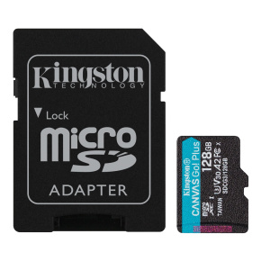Kingston Canvas Go Plus A2/micro SDXC/128GB/170MBps/UHS-I U3/Class 10/+ Adaptér