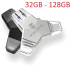 VIKING USB FLASH DISK 3.0 4v1 128GB, S KONCOVKOU APPLE LIGHTNING, USB-C, MICRO USB, USB3.0, čierna