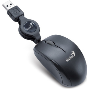 GENIUS Micro Traveler V2/Cestovná/Optická/Drôtová USB/Čierna