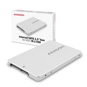 AXAGON RSS-M2SD, SATA - M.2 SATA SSD, interný 2.5'' ALU box, strieborný