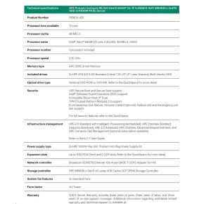 HPE PL ML350g12 6505P (2.2/12C) 1x32G (P69727) 2x4TB 4LFF MR408i-o2x1000W 1GbE NBD333 Smart Choice