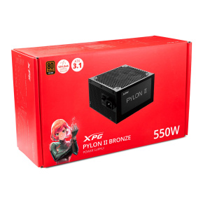 ADATA XPG zdroj PYLON II 550W, 120mm, 80+ Bronze, černá, ATX ADATA XPG zdroj PYLON II 550W, 120mm, 80+ Bronze, černá, ATX