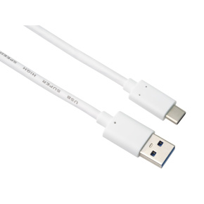 PremiumCord kábel USB-C - USB 3.0 A (USB 3.2 generation 2, 3A, 10Gbit/s) 1m biela