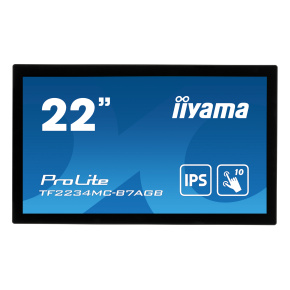 22'' iiyama TF2234MC-B7AGB: IPS, FullHD, capacitive, 10P, 350cd/m2, VGA, HDMI, DP, IP65, čierny