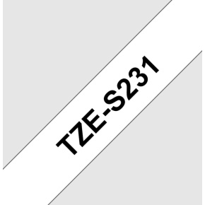 TZE-S231, biela/čierna, 12mm