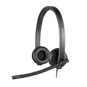 Logitech® H570e USB Headset Stereo (UC version) - BLACK - USB-A