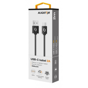 ALIGATOR Dátový kábel 2A USB-C 2 m čierny