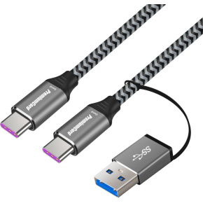 PremiumCord USB-C kábel (USB 3.2, 5A, 20Gbit/s) 2m