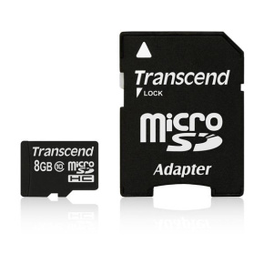 Karta TRANSCEND MicroSDHC 8 GB triedy 10 + adaptér