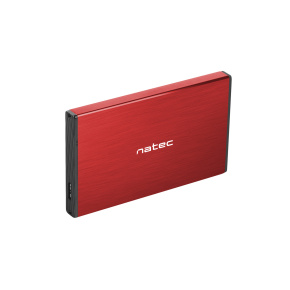 Externý box pre HDD 2,5'' USB 3.0 Natec Rhino Go, červený, hliníkové telo