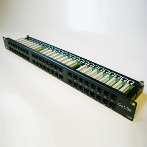 DATACOM Patch panel 48p. Cat5e 1U BK 8x6p. Modul, UTP, 19''