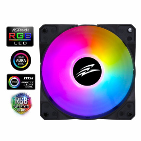 EVOLVEO 12FSB, ventilátor, 120mm, 4pin molex, ARGB, slave, čierny