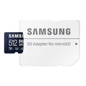 Samsung PRO Ultimate/micro SDXC/512GB/200MBps/UHS-I U3 / Class 10/+ Adaptér/Modrá Samsung PRO Ultimate/micro SDXC/512GB/200MBps/UHS-I U3 / Class 10/+ Adaptér/Modrá