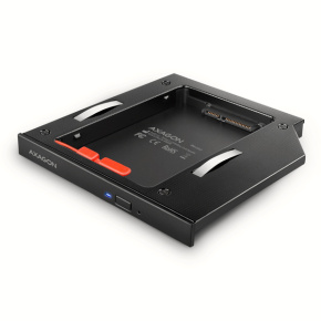 AXAGON RSS-CD12 rámeček pro 2.5'' SSD/HDD do DVD slotu, 12.7 mm, LED, hliník
