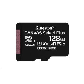 Kingston 128GB micSDXC Canvas Select Plus 100R A1 C10 - 1 ks Kingston 128GB micSDXC Canvas Select Plus 100R A1 C10 - 1 ks