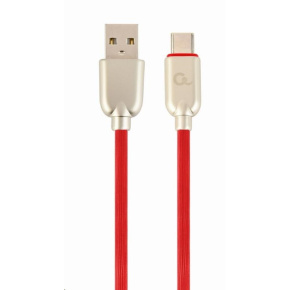 GEMBIRD CABLEXPERT kábel USB-A na USB-C (AM/CM), 2 m, pogumovaný, červený, blister