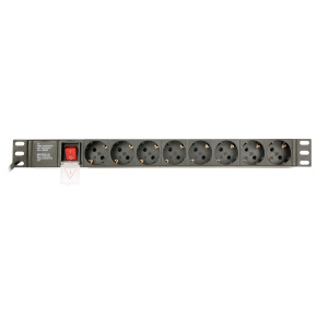 Gembird PDU 8 schucko, 1U, 16 A, 3m