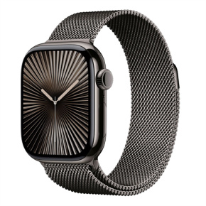 Apple Watch Series 10 GPS + Cellular 46mm Slate Titanium Case with Slate Milanese Loop - S/M