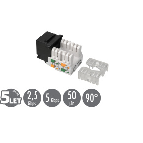 Zarezávací keystone Solarix CAT5E UTP svorkovnica 90 ° SXKJ-5E-UTP-BK-90