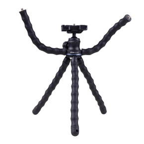Doerr OCTOPUS Vlogging statív (29-28,5 cm, 414 g, max.2kg, guľ.hlava, 5 flexi ramien, čierny)