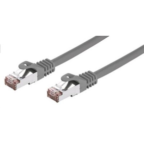 Kábel C-TECH patchcord Cat6, FTP, sivý, 10m