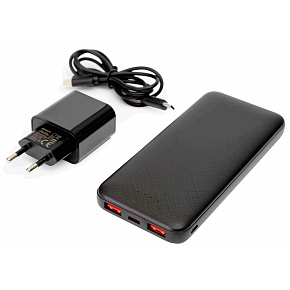 Platinet SET 3v1 Powerbanka 10000 mAh + Nabíjačka 20W Power Delivery, kábel USB-C 1m, čierna