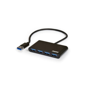 PORT CONNECT USB HUB, 4x USB 3.0, čierny