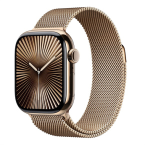 Apple Watch Series 10 GPS + Cellular 46mm Gold Titanium Case with Gold Milanese Loop - S/M