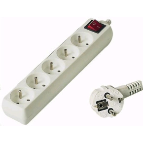Prodlužovací přívod 230V, 2m, 5 zásuvek + vypínač Prodlužovací přívod 230V, 2m, 5 zásuvek + vypínač